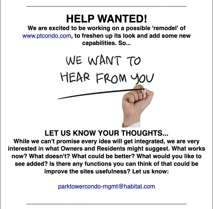 Website Suggestions email